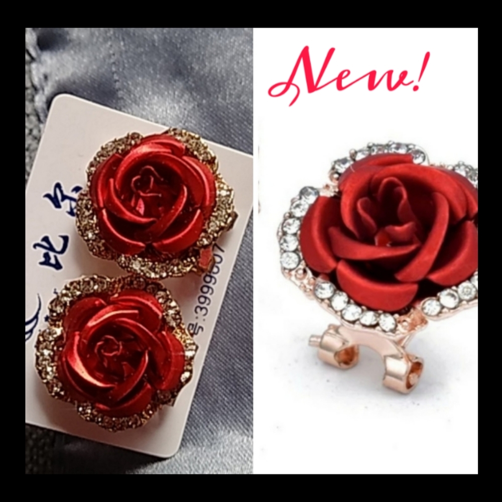 💖🌷 Rose Crystal Earrings